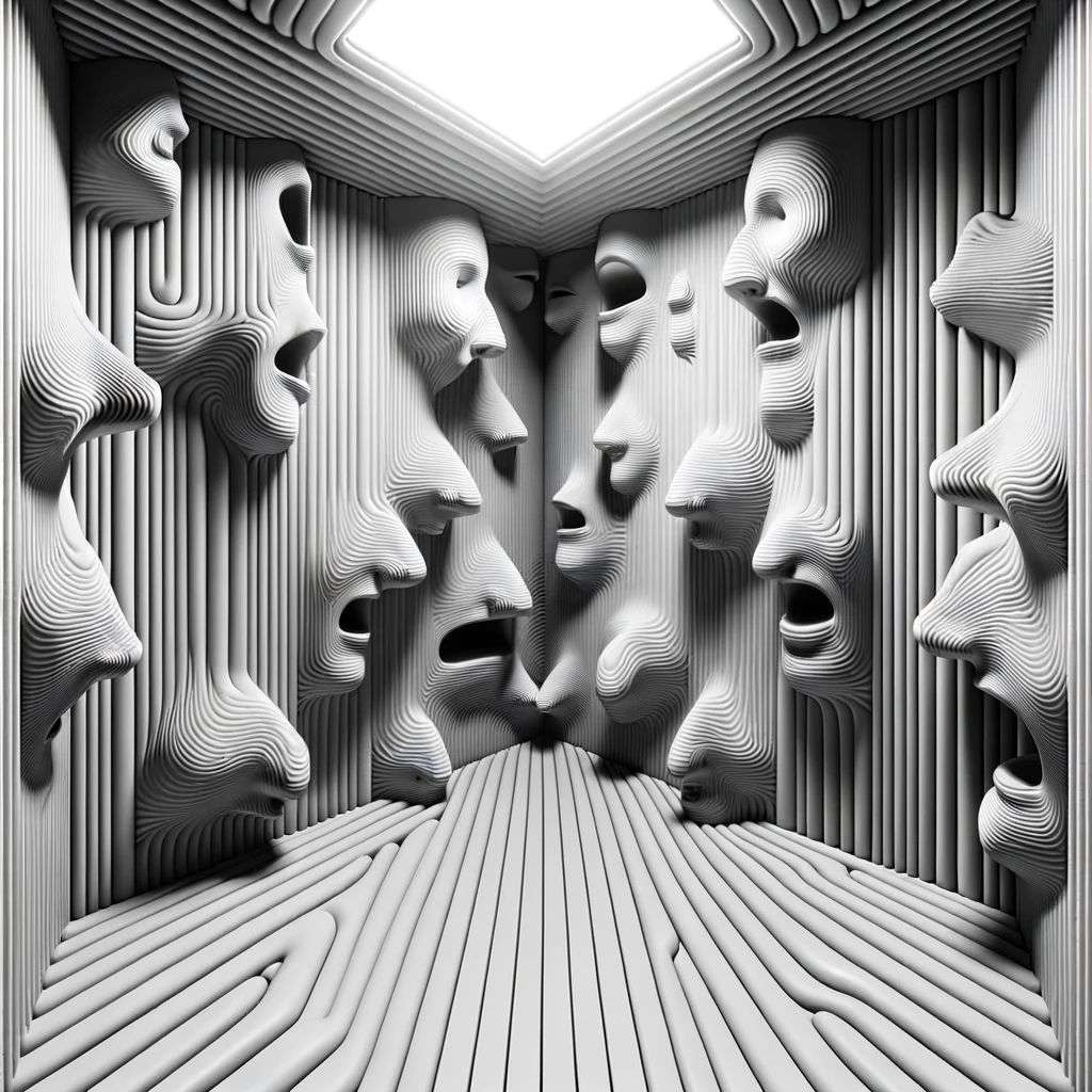 a representation of anxiety, digital art, depth effects